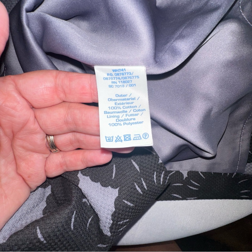 Boden • Purple Grey Black Floral Patterned Dress W/Belt Size 6R - Picture 10 of 13